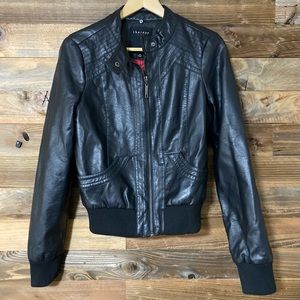 Faux leather bomber/moto jacket by Therapy by Lane Crawford